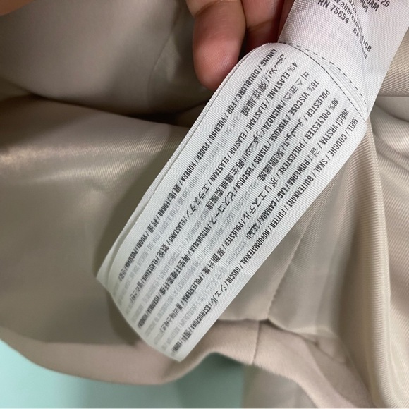 Abercrombie & Fitch Cropped Suited Blazer Jacket Cream‎ XXL - Picture 5 of 6